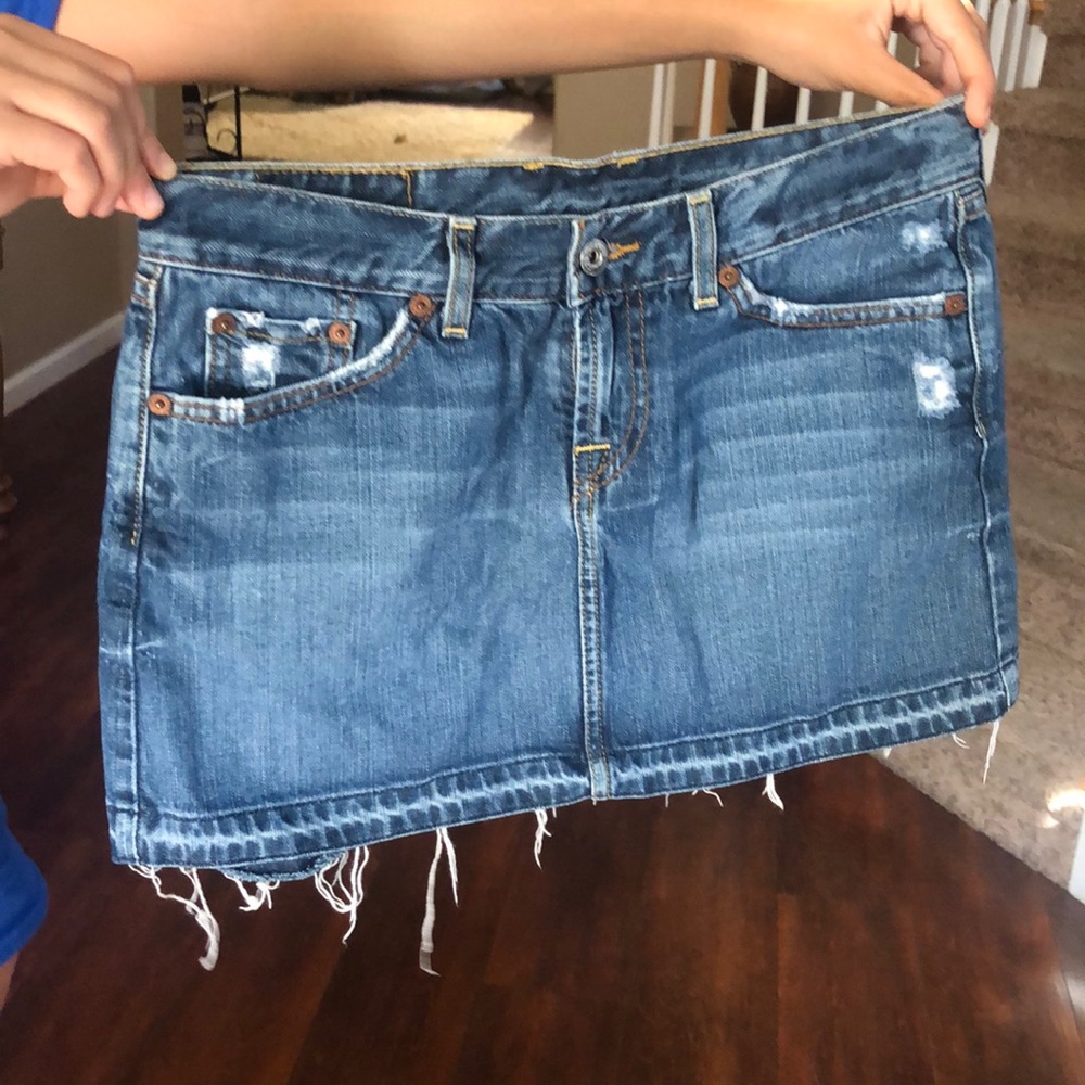 Lucky distressed mini skirt